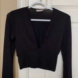 Wilfred black long sleeve crop top